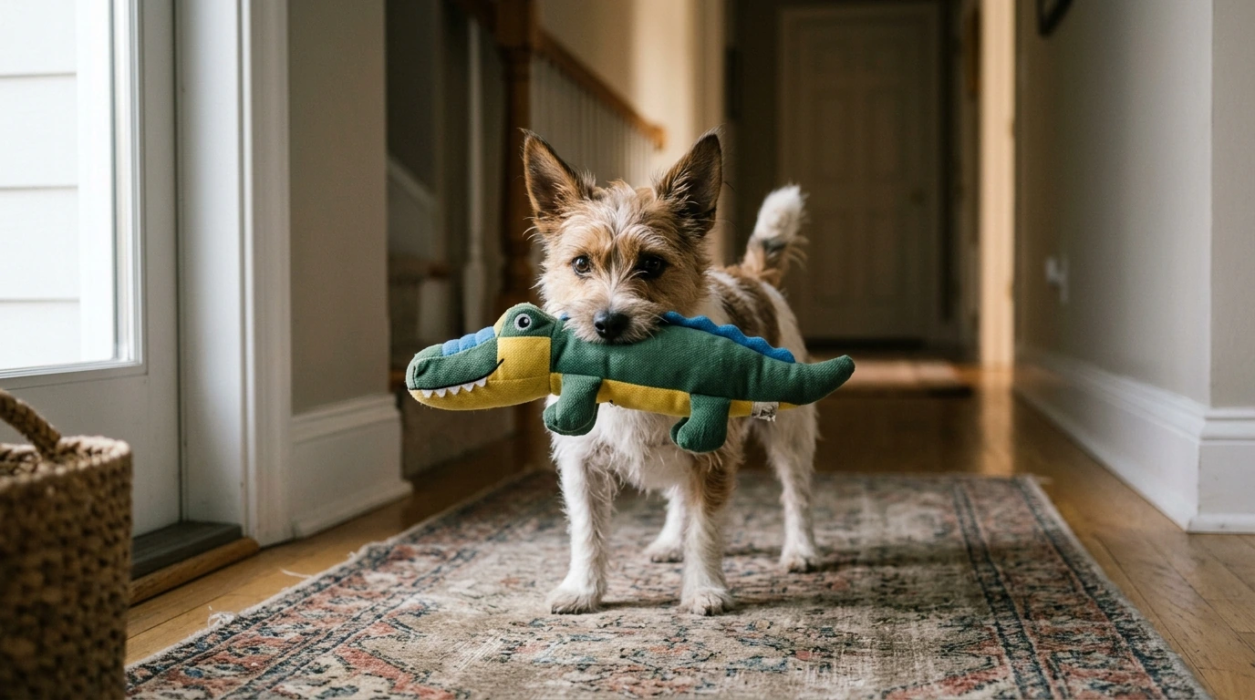 Plush Crocodile Squeaky Toy: Indoor Chase for Pets